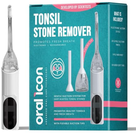 Oral ikon elektrisk tonsill stenborttagare – flera vakuumsugpipetter för att ta bort tonsilstenar – för fräschare andedräkt