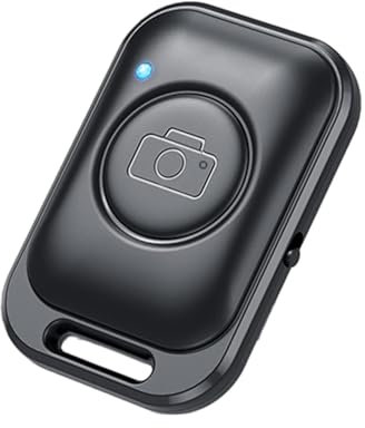 Jlobnyiun Télécommande sans fil pour appareil photo, cliqueur selfie, Bluetooth, appareil photo de téléphone, noir