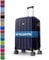 MY TRAVEL BAG Hartschalen-Koffer Trolley ABS Reisekoffer 4 Zwillingsrollen (Handgepäck-Mittel-Groß-Set) + 5cm Dehnungsfuge (Dunkelblau, Großer Koffer (75cm))