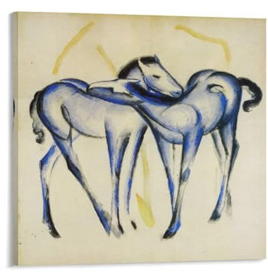 QINGYUAN Franz Marc Kunstdrucke, Poster, Leinwand, Geschenk, Bild, Malerei, Poster, Raumdekoration, Heimdekoration, 70 x 70 cm