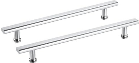 sourcing map 2 Pcs Shower Door Handle, 350mm Hole Center Shower Glass Door Pull Towel Bar 304 Stainless Steel Door Knob, Silver