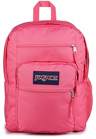 JanSport Sac à dos pour ordinateur portable de 15 avec 2 compartiments, bretelles ergonomiques, poignée de transport, rose vif