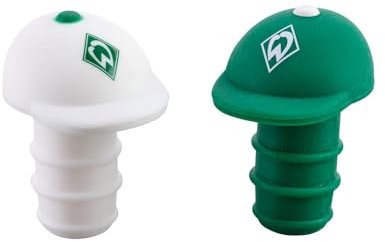 Werder Bremen Flaschenverschluss 2er-Set Silikon Grün/ Weiß Rechteckig 2,8 x 3,5 x 4,4 cm