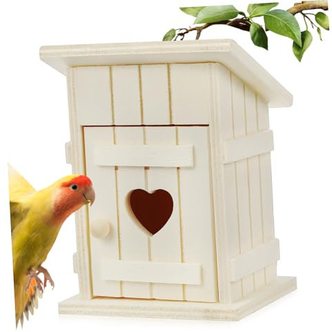 ifundom Parrot Nesting Box Decorative Bird House Unpainted Wood for Finch Small Birds in Uk