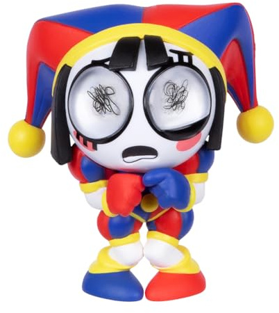 Amazing Digital Circus Officially Licensed Pomni Vinyl Figure, Quality 4/10.1 CM Boxed Collectible Figure With Jittery Eyes And Collector Card, 4 Posed Vinyl Figures To Collect In Premier Collection