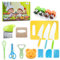 Aischens Set di Coltelli da Cucina per Bambini-17 Pezzi, Utensili da Cucina Montessori per Tagliare la Frutta o Verdura, Coltello in Legno per Bambini con Y Pelapatate Coltello Ondulato Tagliere