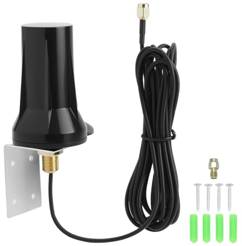 QWORK® Antenna 5G 4G LTE Esterna, 12dBi polarizzazione verticale, SMA Maschio con Cavo da 3 m per Router e Telecamere
