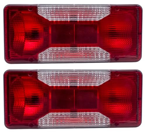 SERTPLAS 2 Stück 12/24V Heckleuchte/Rückfahrscheinwerfer/Lampe Links/Rechts mit Socket- für LKW- PKW-Anhänger passend für Iveco Daily/Boxer/Ducato/Jumper mit E - Prüfzeichen- ADR/GGVS & ECE-geprüft