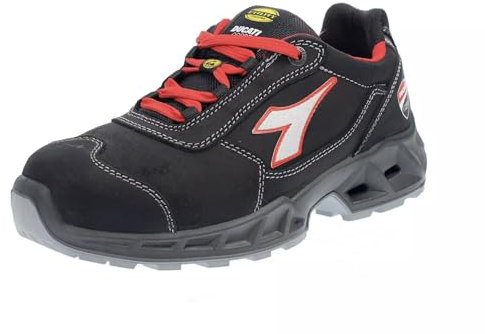 Utility Diadora Calzatura di Sicurezza Shark Engine Low S3S FO SR ESD, Colore C1462 Black/Red, Taglia 42