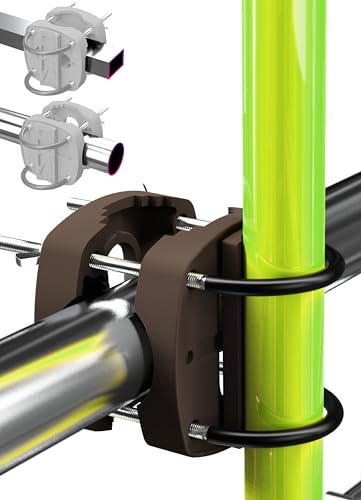 4happy Sonnenschirmhalter Balkongeländer - Kompakte Sonnenschirm Halterung Balkon ersetzt sperrigen Sonnenschirmständer Balkon, Schirmhalterung Balkongeländer für alle Schirme, Fb. Taupe