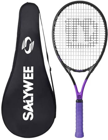 KiBcsLic Racchetta da Tennis per Adulti con Impugnatura Comoda per L'autoallenamento, Viola