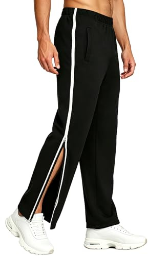 Neteson Jogginghose Herren Reha Hose Seitlich Zu Öffnen Trainingshose | Sporthose Baggy Abreißhose Lockere Lässig Freizeithose Sportswear