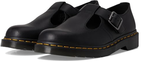 Dr. Martens Women's Polley T-bar Shoe, Black Ambassador, 7UK, 9 US Women