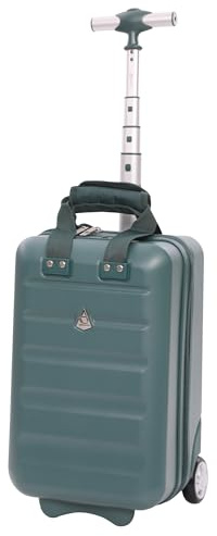 Aerolite 40x20x25cm Ryanair Under Seat Lightweight Hard Shell Carry On Hand Cabin Luggage Travel Suitcase Cabin Bags Underseat with 2 Wheels and TSA Approved Lock (Forest Green)