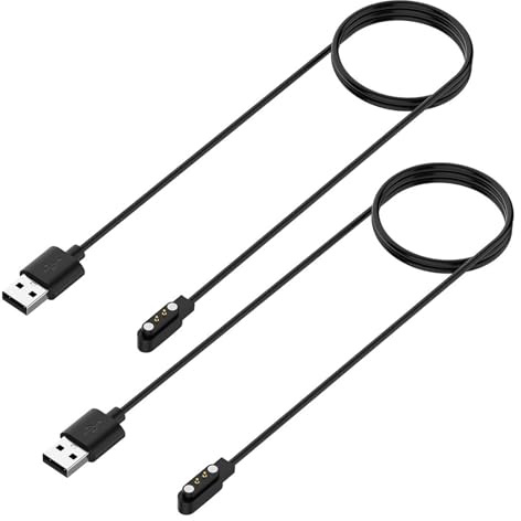 YBFBSJK 2 Stück Ladekabel Smartwatch Magnetisch 2 Polig 4mm,Smartwatch-Ladegerät,Magnetisches Universal-Ladegerät für Verschiedenen Fitness Trackern
