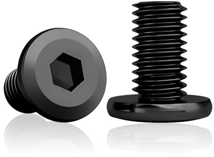 Lot de 60 vis à tête bombée M6x16 mm, inox noir six pans creux | M6x16 mm inox A2 V2A noir à six pans creux et filetage complet pour meubles, appareils, atelier et DIY