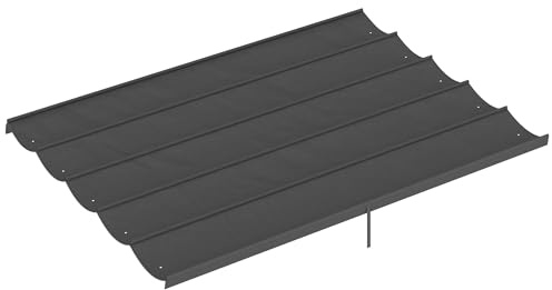 WGYHOME Ersatzdach für Pavillon 4x3 m, dunkelgrau, 350x260 cm, wasserdicht mit 10 Ablauflöchern, atmungsaktives Polyester 180 g/m², Sonnen- & Regenschutz für Garten, Terrasse, Balkon