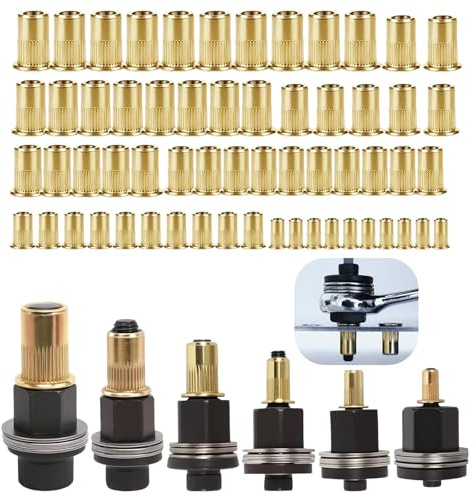 6 Pinces Ecrous Riveter M3 M4 M5 M6 M8 M10 60 Ecrous Insert Filete Metal | Outil manuel, sertir, reparation automobile, assemblage industriel, bricolage, espaces restreints, solide, pince