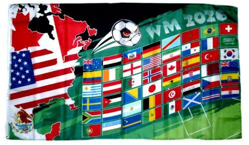 Fahne Flagge WM 2026 Fußball Teilnehmer 90 x 150 cm