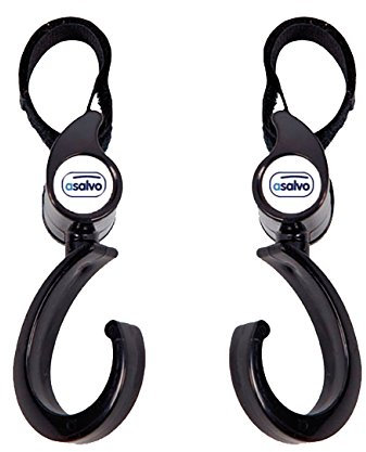 Asalvo - Ganchos universales para sillas y carros, color negro