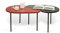 Symbiosis Loop Lot de 2 Tables basses, Noir et Rouge, 69x55x45 cm