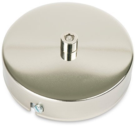 Deckenbaldachin Lampenbaldachin Metall 100x24mm, Nickel-Finish - inkl. Zugentlastung aus Metall