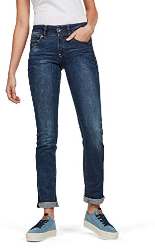 G-Star Women's Midge Saddle Straight Jeans, Blue (dk aged D07145-6553-89), 24W / 36L