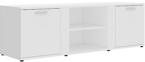 vidaXL Mueble de TV Madera contrachapada Blanco 120x34x37 cm