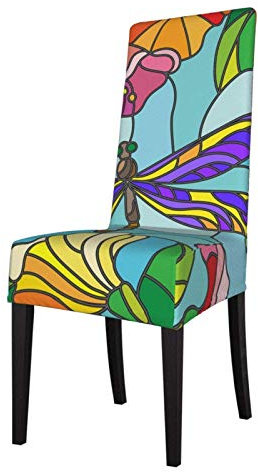 Sitzbezug für Stuhl Dragonfly Against Sky Blue Esszimmerstuhlbezüge Schonbezüge Stretch Stuhlschutz