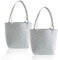 Kraeoke 2pcs Filztaschen Filz Einkaufstasche Große Kapazität Filzshopper für Shopper Reise Arbeit (hellgrau)