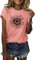 Cicy Bell Damen Sonnenblumen T Shirt Sommer Kurzarm Niedlich Grafik Lose T-Shirts Für Damen Tops Rosa S