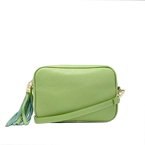 Tracollina Borsa Donna in Pelle Dollaro Italiana Borsetta a Spalla (Verde Chiaro)