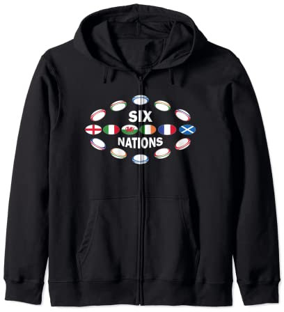 Rugby Six Nations T-Shirt Kapuzenjacke