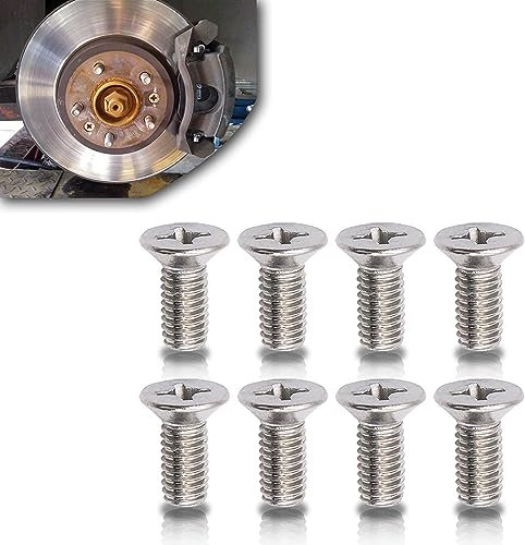 QODOLSI 8 PCS Brake Disc Rotor Fixing Screw, 93600-06014-0H Retaining Screws, Screw Rotor Brake Disc Retaining Set, Replacement for Honda (Silver)