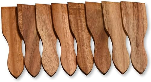 Kesper 28968 Lot de 8 spatules à raclette en bois d'acacia 13 x 3,5 cm/pelle à raclette/spatule à raclette