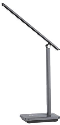 EGLO LED Akku Tischlampe Iniesta, aufladbare Nachttischlampe touch dimmbar, Schreibtischlampe Büro mit USB Ladefunktion, Kunststoff in Grau und Schwarz, warmweiß-kaltweiß