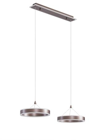 Lucande LED Kolo dimmbar (Modern) in Braun (2 flammig,) Wohnzimmerleuchte