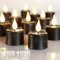 yunsheng 12Stk Schwarz Wiederaufladbare flammenlose Teelichter Kerzen mit 6H Timer, Batteriebetriebene LED Elektrische kerzen mit 2 Stück USB-Kabel, Flackern für Haus Laterne Kerzenhalter Dekoration