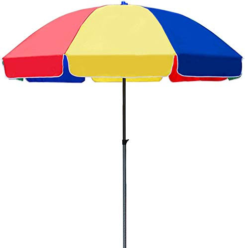 ASumPio Sonnenschirm Für Den Garten Oder Draußen, 248,6 Cm, Für Den Strand, Mehrfarbig, Höhenverstellbar, Sonnenschutz, Uv-Schutz, Wasserdicht (A 2,4 M)