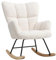 HaiYiZuhause Schaukelstuhl, Moderner Sessel mit hoher Rückenlehne, Weicher Relaxstuhl & Stillsessel für Wohnzimmer, Schlafzimmer, Babyzimmer & Leseraum, Schaukelstuhl für Innen (Beige)