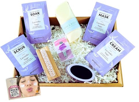Coffret cadeau de soins des pieds – Panier de soins des pieds avec kit de pédicure en 4 étapes, brosse à ongles, coupe-ongles, lime à pied 4 en 1 et éponge ponce | Ensemble complet de pédicure à