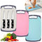 Tagliere da cucina,Tagliere Cucina Set in Plastica Antiscivolo,con 3 pezzi coltelli da bistecca,taglieri con scanalatura per il succo,Tagliere Plastica Senza BPA,per Carne,Verdure e frutta, Colorato