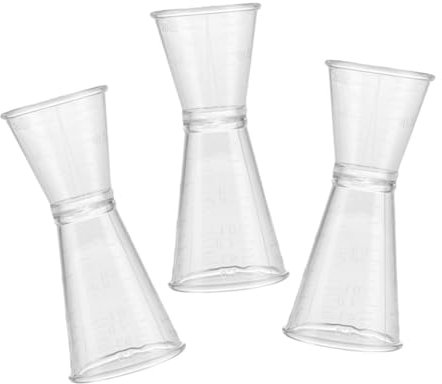 GRADENEVE 3 Piezas De Plástico De Doble Extremo Taza Medidora Barman Jigger Bar Jiggers Medidor De Bebidas Doble Jigger Taza Medidora Bebida Jiggers Transparente Reutilizable Reutilizable