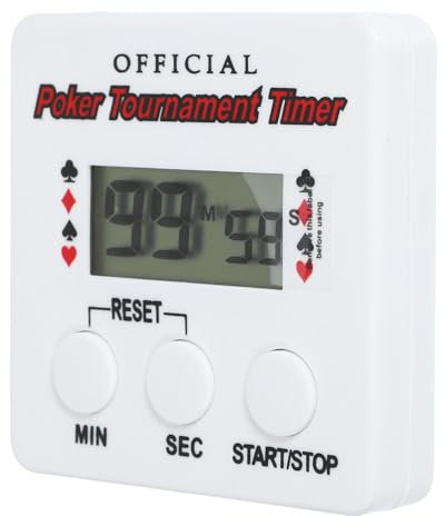 JOINPAYA Poker-Timer Countdown-Stoppuhr Mahjong-Timer Casinotimer Sport-Timer Küchentimer Handbuch Schachuhr Countdown Uhr Poker zubehör Party-Timer Partyzubehör Elektronisches Bauteil Weiß