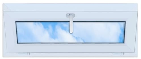 LORAC | Kunststofffenster weiß 1000x400mm, 100x40cm, kippbar, Standard-Fenster mit 2-fach Verglasung, energiesparend, Kellerfenster mit CE-Zertifikat, ideal für Wohnräume und Keller