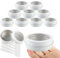 LusDoly Lot de 10 pots en aluminium 60ml – bocaux en aluminium ronde blanc D68mm x H27mm avec fenêtre couvercle pas-de-vis – boite aluminium cosmétique pour bougies, DIY, rangement, voyage