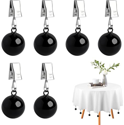 Sophisticate 6 pesi per tovaglia con clip, per esterni, porta tovaglia, pesi, antivento, per tende, per esterni, matrimoni, picnic, giardino, feste, 6 pezzi