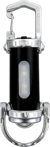 Keychain Light, Keychain Flashlight, 1200lm Super Bright Mini Keychain Flashlight Waterproof, Portable Rechargeable Belt Clip Keychain Flashlight, for Camping,Hiking (Black)