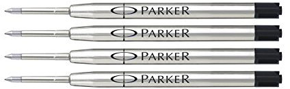 Parker Ball Point Pen Ink Refill Medium Black X 4