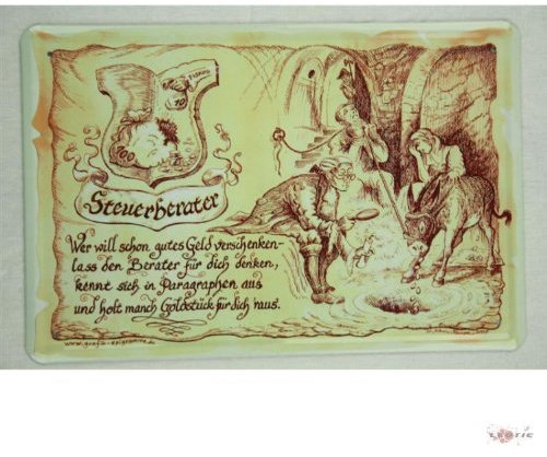 Blechschild Steuerberater 20 x 30 cm tin sign enseignes en metál Metallschild Retro Werbung Blechschilder Berufe Schilder
